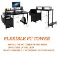 thumbnail image 2 of 47.3" Computer Desk Office Desk Study Table Workstation with 2 Drawers and Side Pocket Home Office Furniture for Home Office,Black, 2 of 7
