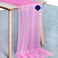 thumbnail image 3 of MDS pack of 12 Wedding 29 x 120 inches Sheer chiffon Table Runner for Rustic Boho Wedding Banquet Decor for 10Ft Table Runners - Bubblegum pink, 3 of 6