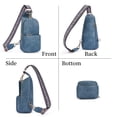 thumbnail image 6 of HKCLUF Women Chest Bag Sling Bag Small Crossbody PU Leather Satchel Daypack Shoulder Backpack, 6 of 8