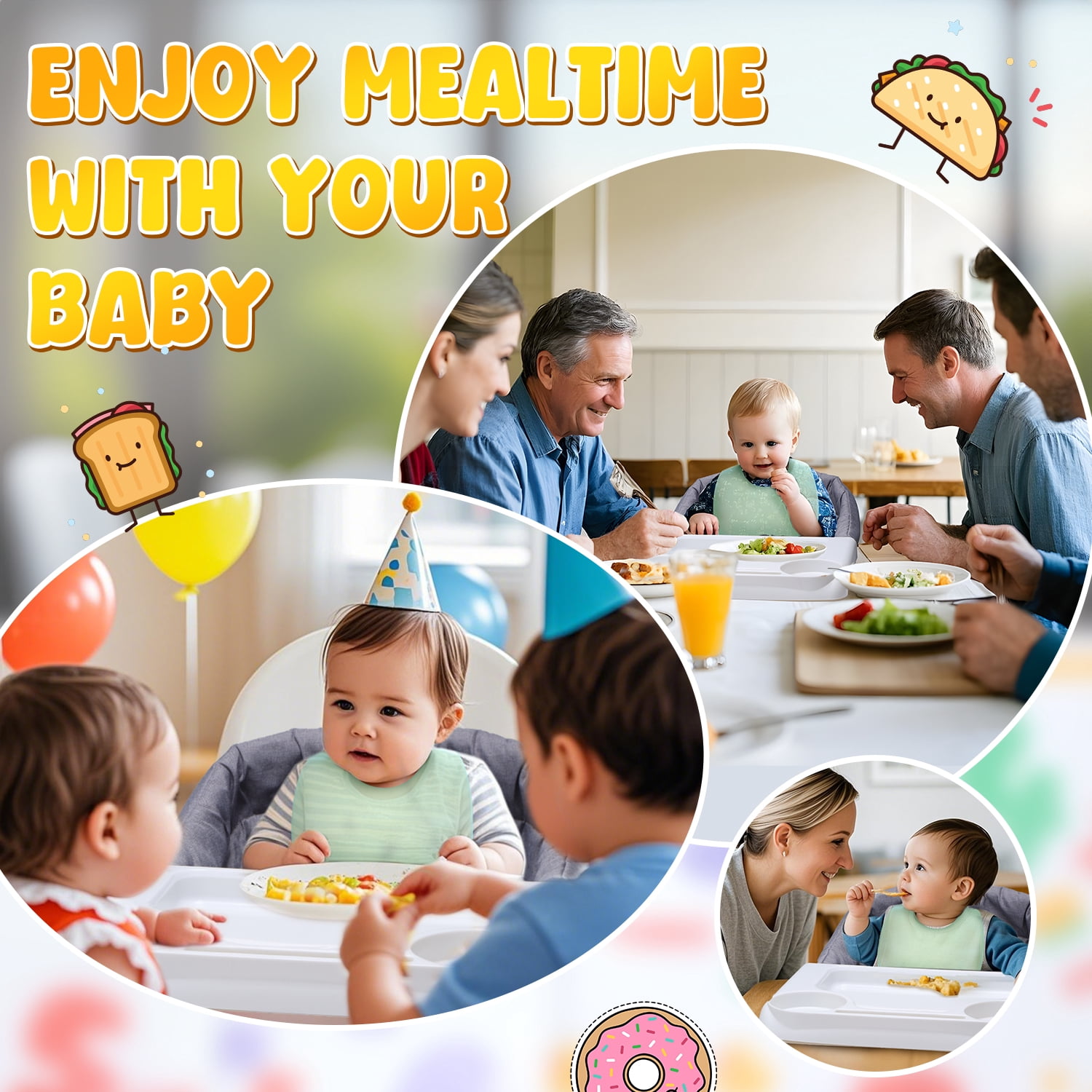 WonderStone Hook On Chair, Portable High Chair with Tray, Storage Bag & Free Accessories, Clip-On Table Chair for Baby and Toddler, Ideal for Home and Travel, Gray