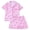 yue866-Pink-Kids Pajamas Outfits, variant on KHONTS 2 Piece Pajamas Stripped Printed Sets for Kids Girls Short Sleeve Button down Shirts and Shorts Sleepwear,Size 8-12 Years 160