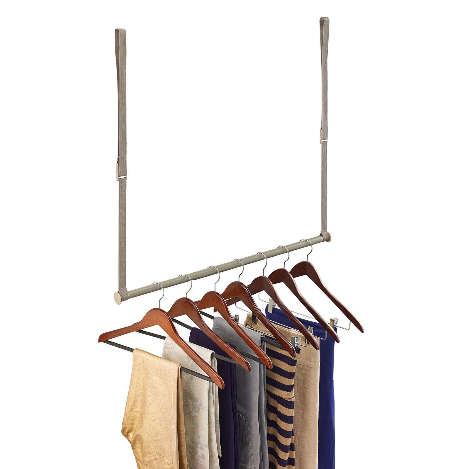 Style Selections Expandable Double Hanging Bar Steel Durable Strong Straps 