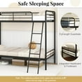 thumbnail image 3 of Demi Bonn Heavy Duty Metal Bunk Bed with Ladder and Safety Guardrails, Bunkbeds for Bedroom, No Box Spring Needed, Black, 3 of 10
