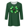 thumbnail image 5 of Elvqul 3/4 T-Shirts à Manches pour Femmes Imprimé Grande Taille T-Shirts Col Rond Vert Fête la Saint-Patrick Hauts pour Femmes Décontracté, 5 of 5