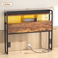 thumbnail image 5 of iSunirm Full Headboard Only, Headboard for Full Size Bed with Outlets and Storage, Bookcase Headboard with LED Lights, Height Adjustable, Sturdy and Easy Assembly, Rustic Brown, 5 of 10