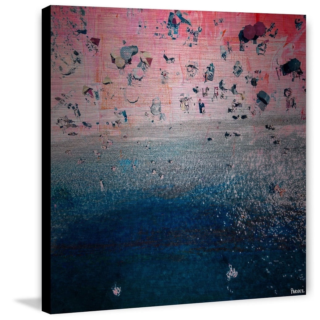 "Pink Sandy Beach" Painting Print on Brushed Aluminum