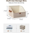 thumbnail image 2 of Closet Storage Bins, Trapezoid Organizer Box for Shelves, Fabric Clothes Bin, Foldable Organizing Baskets with Handles, Small, Brown and Beige, 3-Pack, 2 of 4