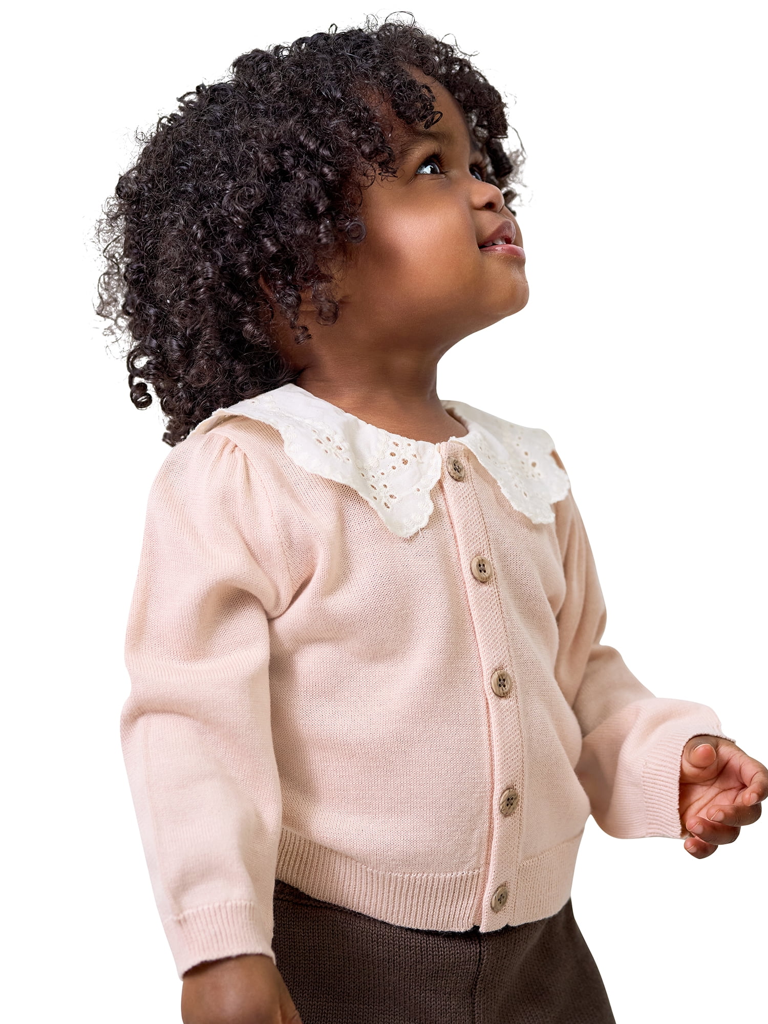 Modern Moments by Gerber Baby Girl Eyelet Collar Sweater, Sizes 0/3 Months - 24 Months