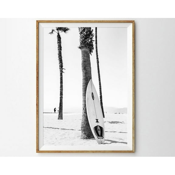 Surf Art Surfboard Wall Art Beach Print Surf Board Print Wall Art Summer Poster Surf Poster Black And White Beach Themed Room Wall Art, Modern Wall Decor, 8x12 UNFRAMED