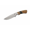 thumbnail image 2 of SZCO 8" Black and Zebrawood Hunter Knife, Stainless Steel Fixed Blade with Stainless Bolster, Traditional Outdoor Survival and Hunting Tool with Nylon Sheath, 2 of 3