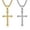 Silver & Gold Set, variant on Stainless Steel Cross Pendant Necklace for Men, 24" Chain, Religious Jewelry Gift Set