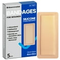 thumbnail image 1 of Bandages Bioemmalab, espuma de silicona impermeable, grande, 4 x 8 pulgadas, paquete de 5, 1 of 7