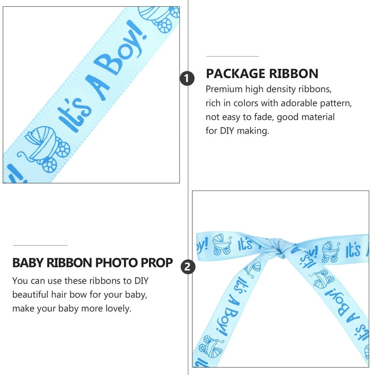 2 Rolls 10 Yards Baby Shower Satin Ribbon Birthday Gender Reveal Wrapping  Ribbon