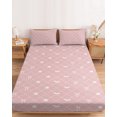 thumbnail image 2 of Twin Sze Fitted Sheet Set - Pink Halloween 2 Piece Bedding Sets 16" Deep Pocket Fitted Sheet with 1 Pillowcase, Checkered Bat Bow Brushed Microfiber Hotel Luxury Bed Sheets, 2 of 9