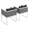 thumbnail image 2 of Modway Stance 17" Aluminum/Fabric Patio Dining Armchair in White/Navy (Set of 2), 2 of 6
