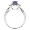 thumbnail image 4 of Halo Engagement Ring for Women - 1.3125ct Simulated Tanzanite in 18K White Gold Promise Ring, 4 of 6