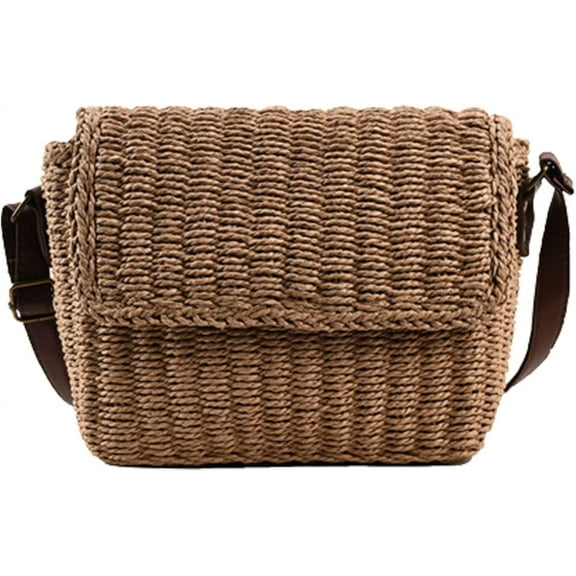 Kukuzhu Straw Crossbody Bags for Women, Summer Straw Beach Bag Handmade Woven Straw Purses and Handbags for Vacation Travel