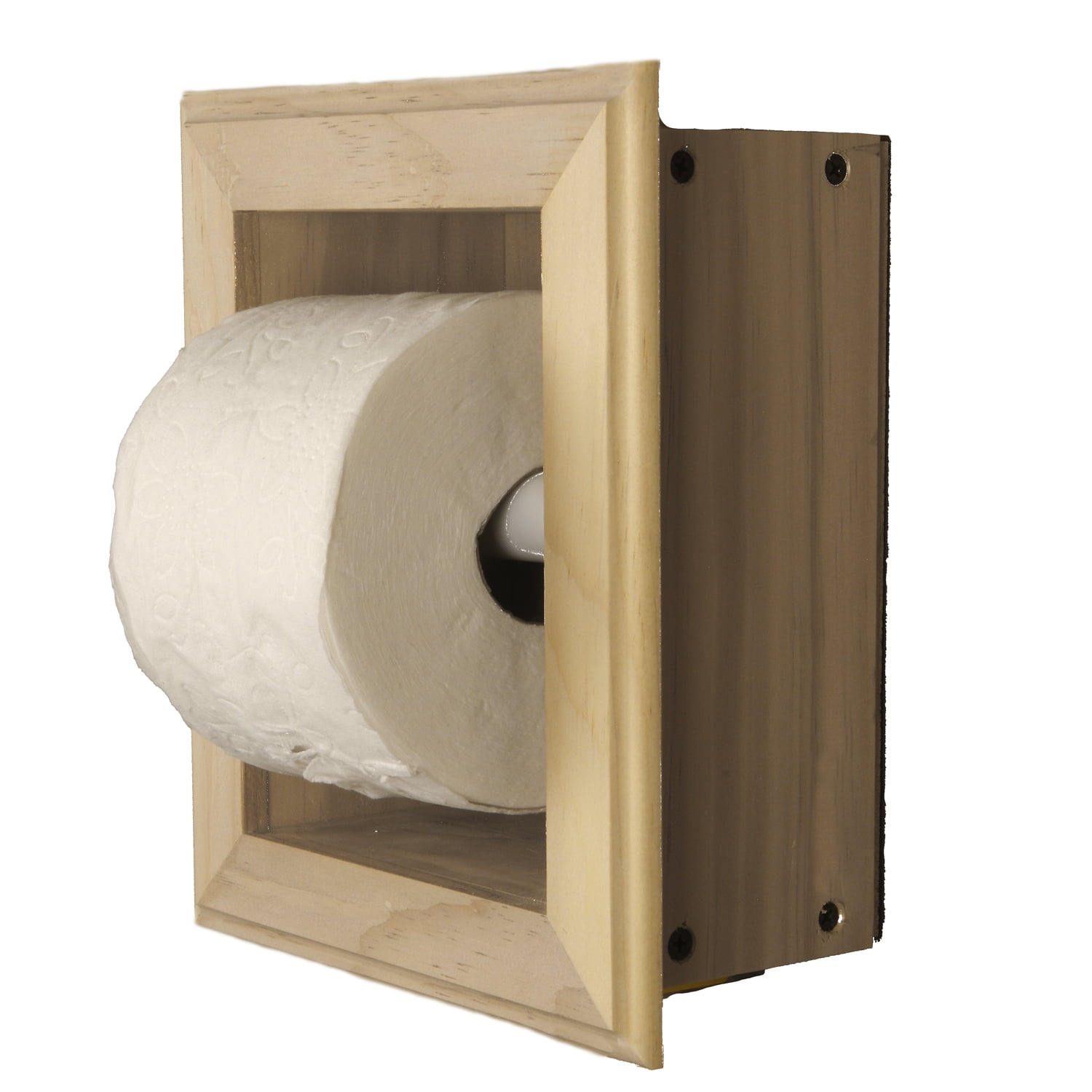 Typhon Recessed Solid Wood Toilet Paper Holder 7 x 8.5, Unfinished