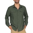 thumbnail image 2 of POENTAB Mens Safari Work Shirts Long Sleeve Hiking Fishing Tops UPF 50+ Quick Dry Camping Travel Button Down Shirt with Pockets, 2 of 10