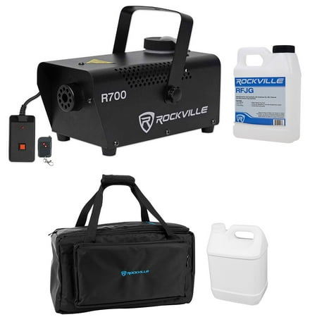 Rockville R700 Fog/Smoke Machine w/Remote+Fluid Quick Heatup+Waterproof Bag Case