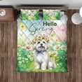 thumbnail image 4 of Maltese Hello Spring Time Flower Floral Nature Quilt Bedding Set Maltese Dog Lover Gifts Idea 1 Blanket Bed Cover 2 Pillowcases - 02031, 4 of 5