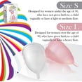 thumbnail image 6 of Talisi Menstrual Cups Set of 2 Period Cup Reusable Small Large Sizes Silicone Soft Cups Regular and Heavy Flow Feminine Hygiene Products Tampon and Pad Alternative Protection Copa Menstrual Organic, 6 of 9