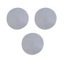 Tunhigl 3-Pack Round Woven Table Mat Set 7 Inch - Heat Insulation, Waterproof & Oil-Proof Placemats for Dining, Coffee Tables - Elegant Home Decor Gray