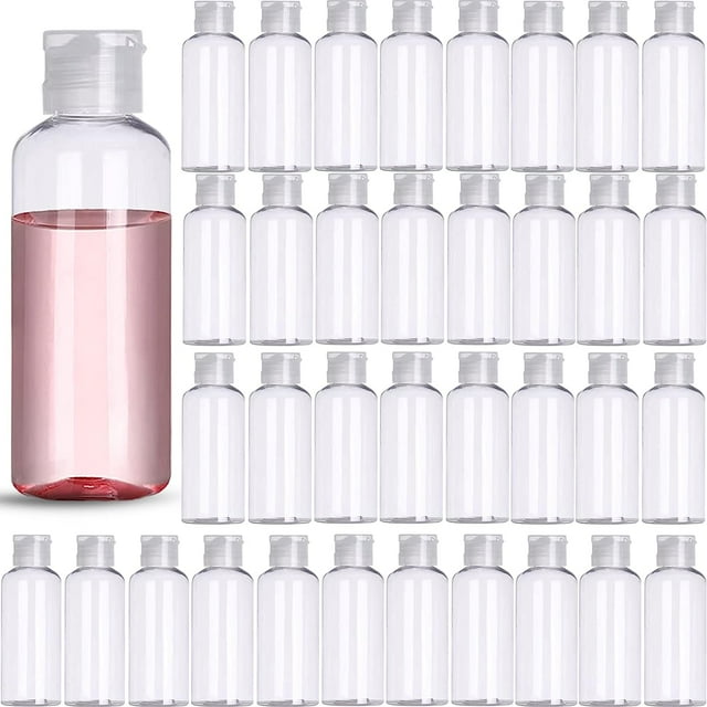 3.4 oz para artículos de tocador, esenciales de viaje, a prueba de fugas, contenedores de tamaño de viaje con tapa abatible para champú, acondicionador, loción, cosméticos