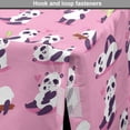 thumbnail image 4 of Animal Art Dog Crate Cover, Panda Bears Playing with Bamboo Sleeping and Loving Each Other, Easy to Use Pet Kennel Cover for Medium Large Dogs, 35" x 23" x 27", Pale Pink Multicolor, by Ambesonne, 4 of 6