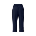 thumbnail image 6 of Only Moment Cruise Essentials 2026 Jute with Pockets High Waist Adjustable Knot Loose Casual Trousers Business Work Casual Pants Navy,L, 6 of 8