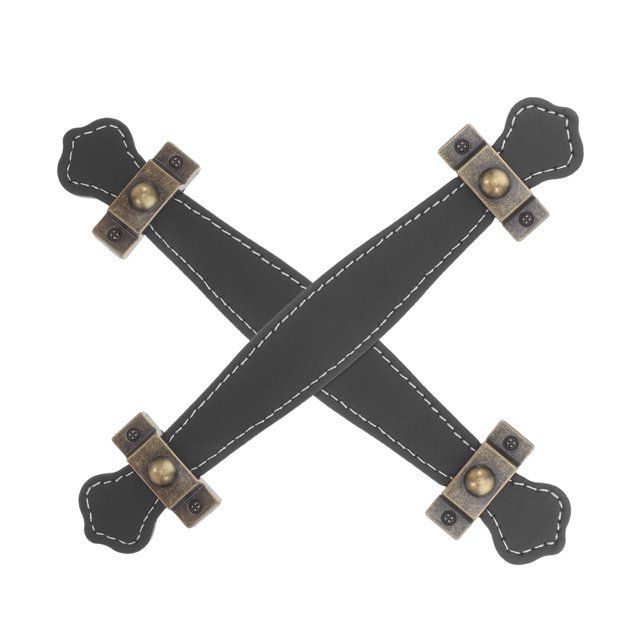 Houderco 2Ud Manijas PU Para Puertas Y Cajones Con Vintage En Cuero Negro Resistente