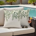 thumbnail image 6 of 2 Pack Outdoor Waterproof Throw Pillow Covers,Sage Green Leaves Plant Decorative Square Pillow Case Patio Pillowcases for Chair Couch Sofa 16x16in, 6 of 9