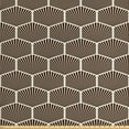 thumbnail image 1 of Geometric Fabric by the Yard, Stripped Hexagon Pattern Contemporary Repeating Shapes Monochromatic, Upholstery Fabric for Dining Chairs Home Decor Accents, Brown and Off White by Ambesonne, 1 of 4