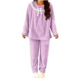 thumbnail image 2 of Censtreet Women's Winter Pajama Set,2-Piece Flannel Top and Pants Loungewear Set,Winter Fuzzy Soft Sleepwear, 2 of 8