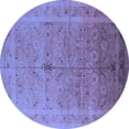 thumbnail image 1 of Ahgly Company Machine Washable Indoor Round Oriental Blue Industrial Area Rugs, 7' Round, 1 of 4