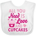thumbnail image 3 of Inktastic Valentines Day All You Need is Love and Cupcakes Boys or Girls Baby Bib, 3 of 4