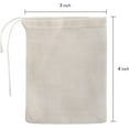 thumbnail image 2 of LinenLoon 100 Pieces Cotton Drawstring Bags, Reusable Muslin Bag Natural Cotton Bags with Drawstring for Spice Tea Herb, Produce Bags Bulk Gift Bag Jewelry Pouch for Home Storage (4 x 3 Inches), 2 of 5