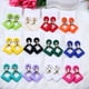 thumbnail image 2 of Pendientes huecos de diamantes de colores Pendientes acrílicos Pendientes a presión de moda simples Accesorios para las orejas para mujer, 2 of 4