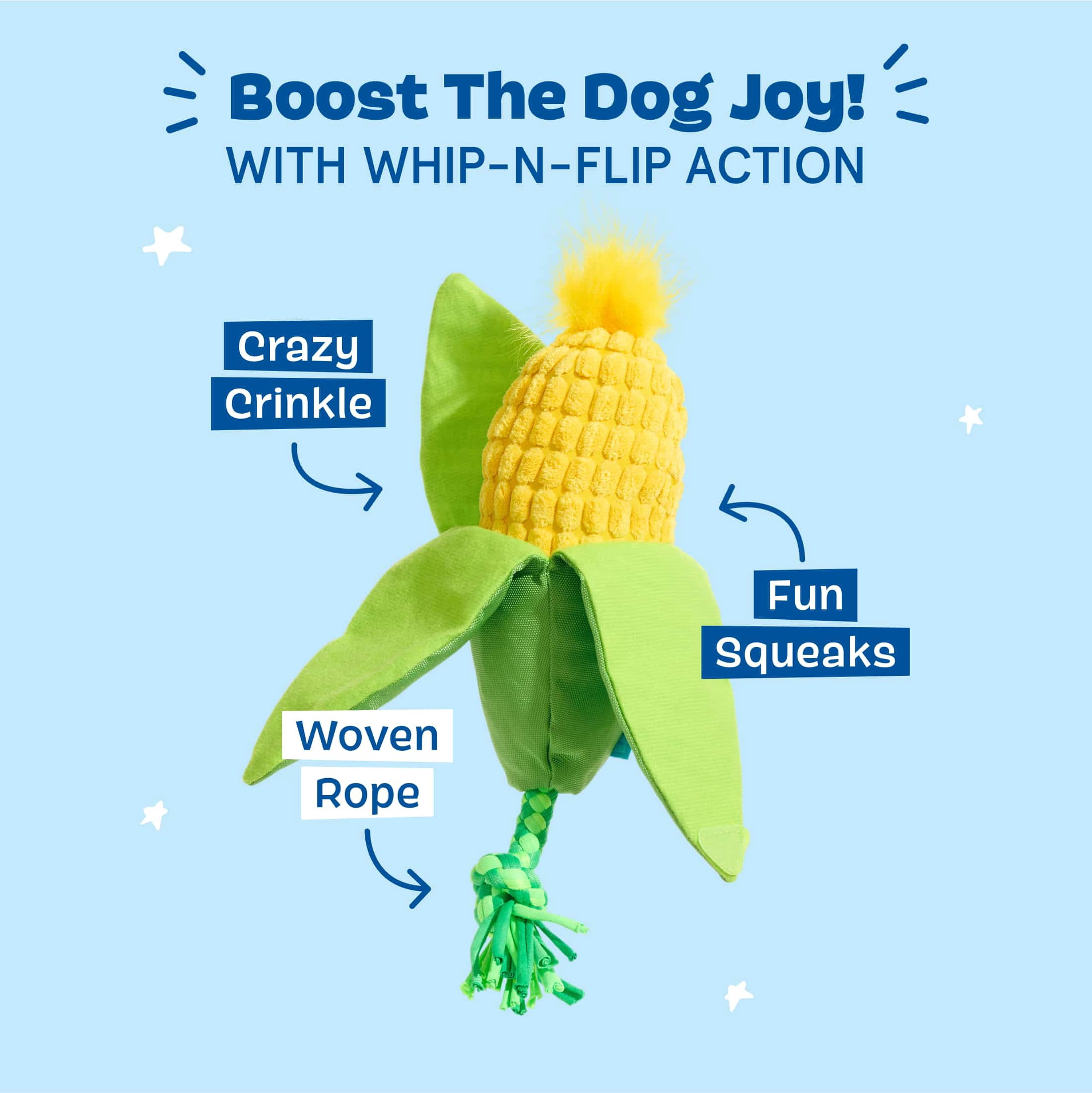 BARK Durable Corn on the Slob Interactive Dog Toy