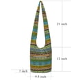 thumbnail image 3 of Bolso de hombro Coton Pose Fashion Canvas Hippie Verde-Amarillo, 3 of 5