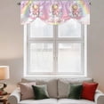 thumbnail image 3 of Tie Up Valances for Windows, Bears Adjustable Valance Curtains Window Treatment for Living Room/Bedroom Windows, Cute Rainbow Clouds Moon Pink Purple Rod Pocket Kitchen Curtains & Drapes 60x18 Inch, 3 of 9