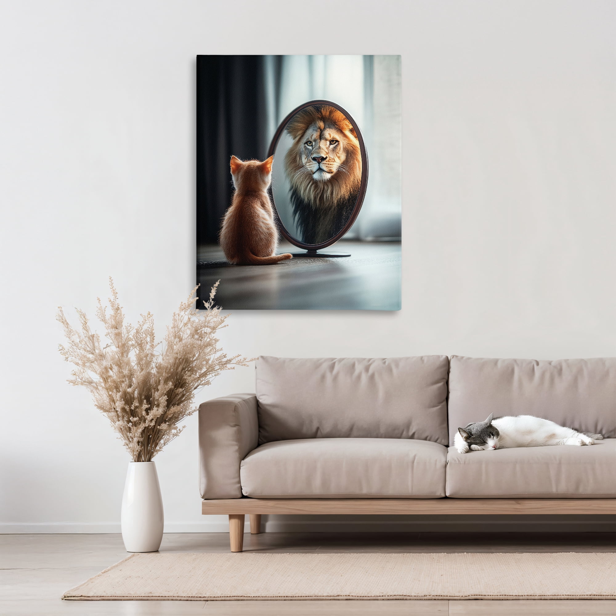 Stupell Industries Kitten Becomes Lion Illusion Canvas Wall Art, design by Scott Stulberg