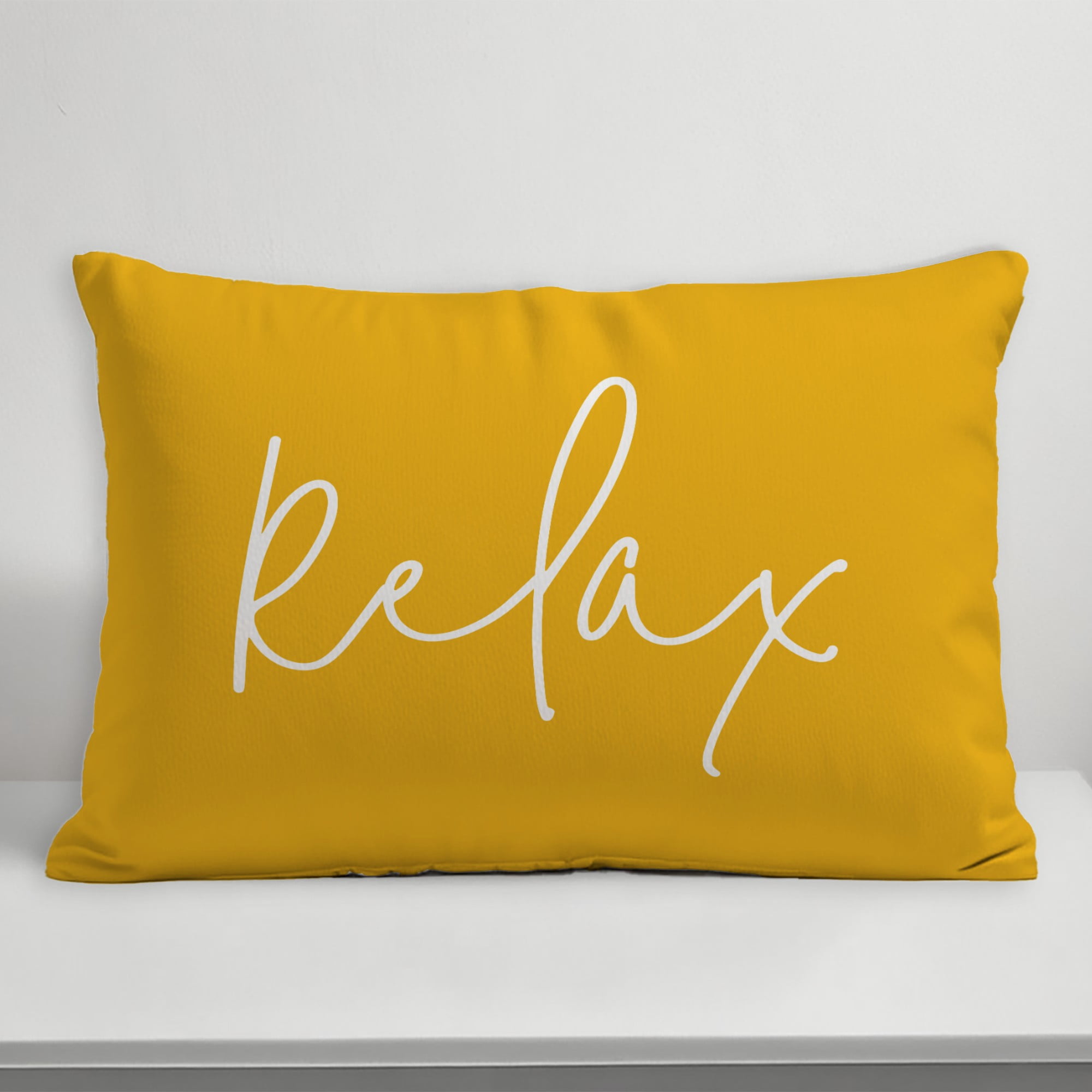 Creative Products Relax Thin Script Yellow 14x20 Indoor / Outdoor Pillow