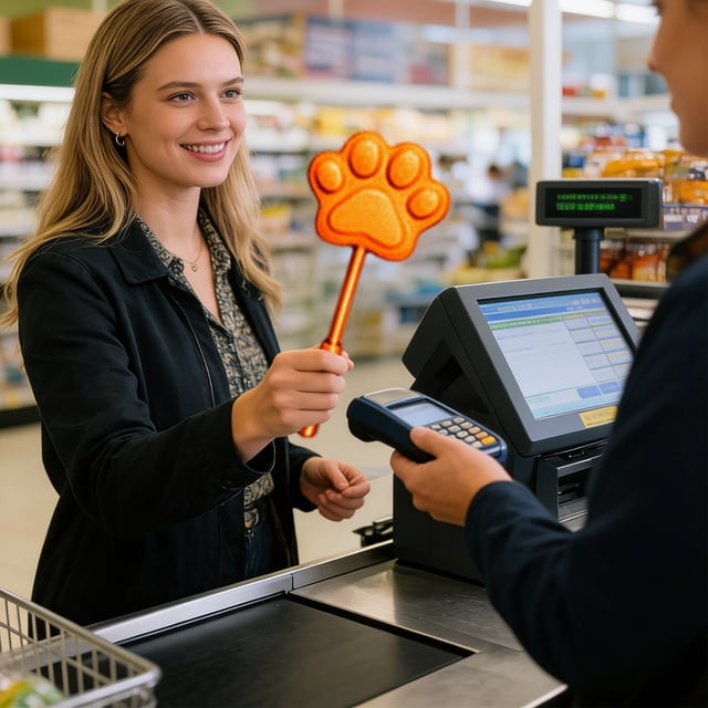 Todaioua Contactless Payment Tap Stick Cute Claw Shape Wave Tool For Retail Store Cashier Greeter Queue Management Fun Customer Interaction POS Terminal NFC Tap To Pay Assistant