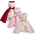 thumbnail image 1 of KYAIGUO Robe de Fête à Sequins pour Bébé Fille Robe de Mariage Fleurie Nœud Robe Sans Manches Tutu Princesse 2-10 Ans, 1 of 9