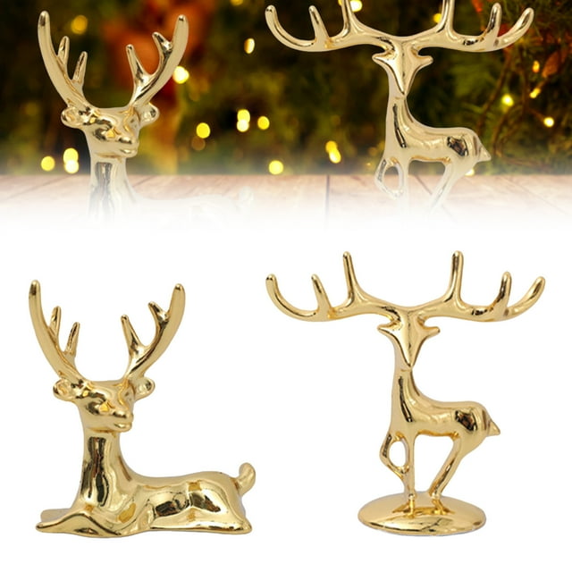 BKER 2 Piece Reindeer Statue Reindeer Heavy Reindeer Home Living Room Book Desktop