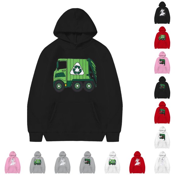 WhouRiu Boys Cartoon Graphic Hooded Sweatshirts Kids Autumn Casual Pullover Hoodies
