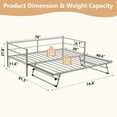 thumbnail image 7 of SESSLIFE Metal Daybed with Adjustable Trundle, Twin Size Daybed with Twin Size Pop Up Trundle Bed, Heavy-Duty Sofa with Portable Folding Trundle Bed for Bedroom Living Room, Silver, 7 of 7