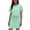 Green, variant on Womens Two Piece Summer Casual T-Shirts Short Sleeve Raglan Tops and Skirt Set: Breathable Vacation Pickleball Workout Running Activewear Tracksuit with Pockets