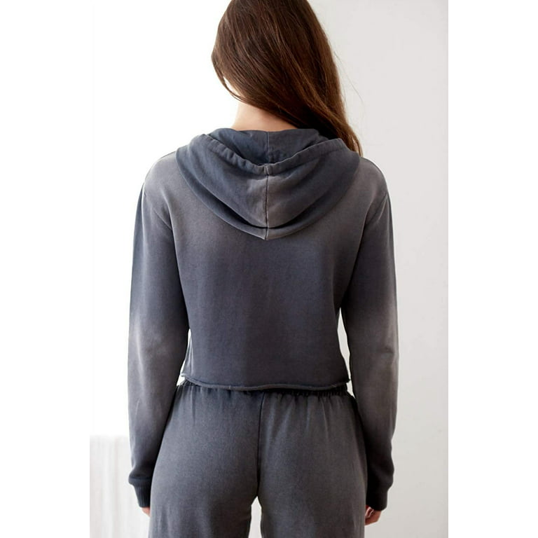 Long Sleeve Cropped Hoodie Sweatshirt for Teen Girls Half Zip Body Dip Tie  Dye Heather Grey Small